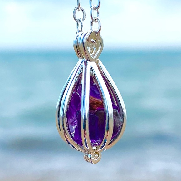 Amethyst Caged Necklace - Picture 4 of 7